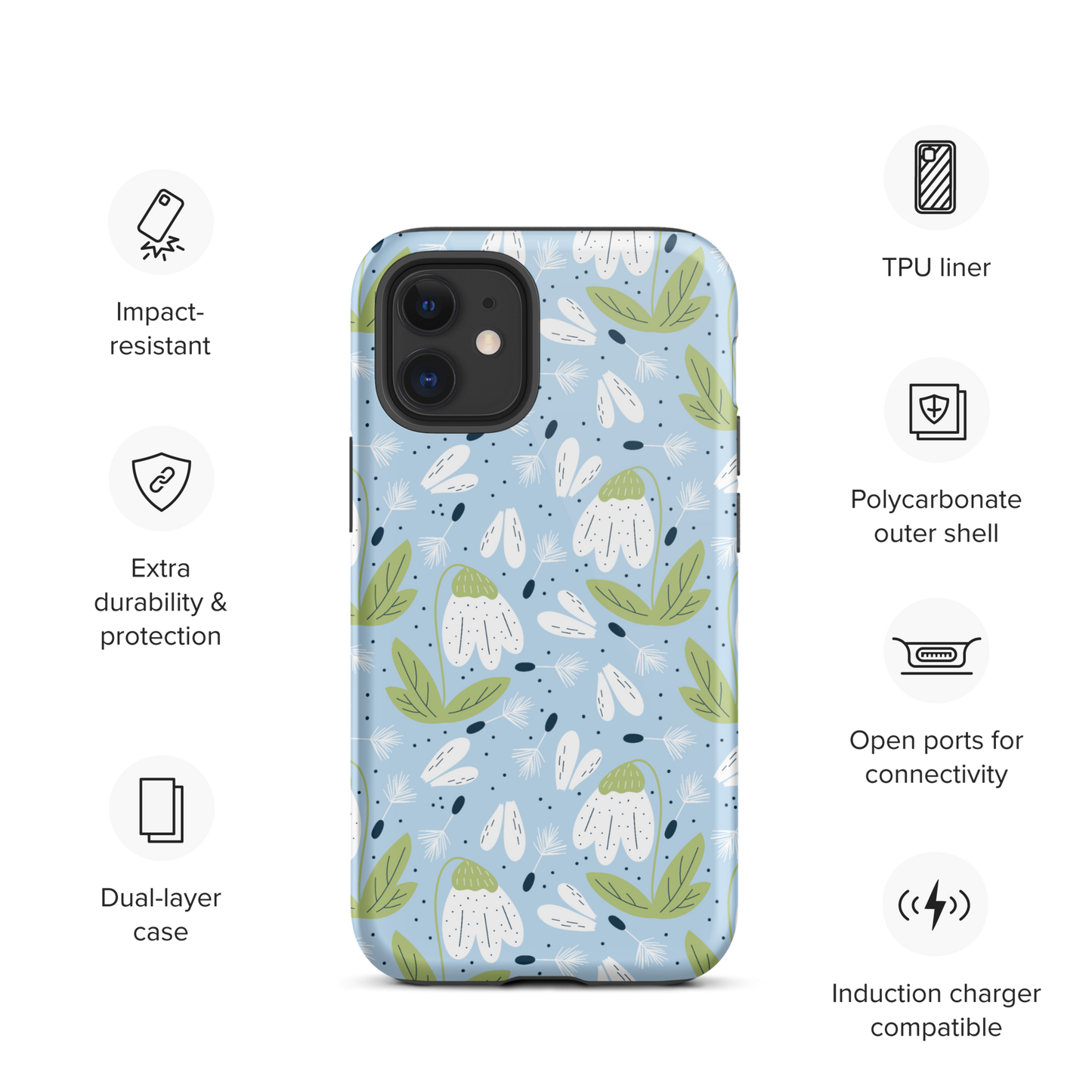 Scandinavian Spring Floral | Seamless Patterns | Tough iPhone Case - #3