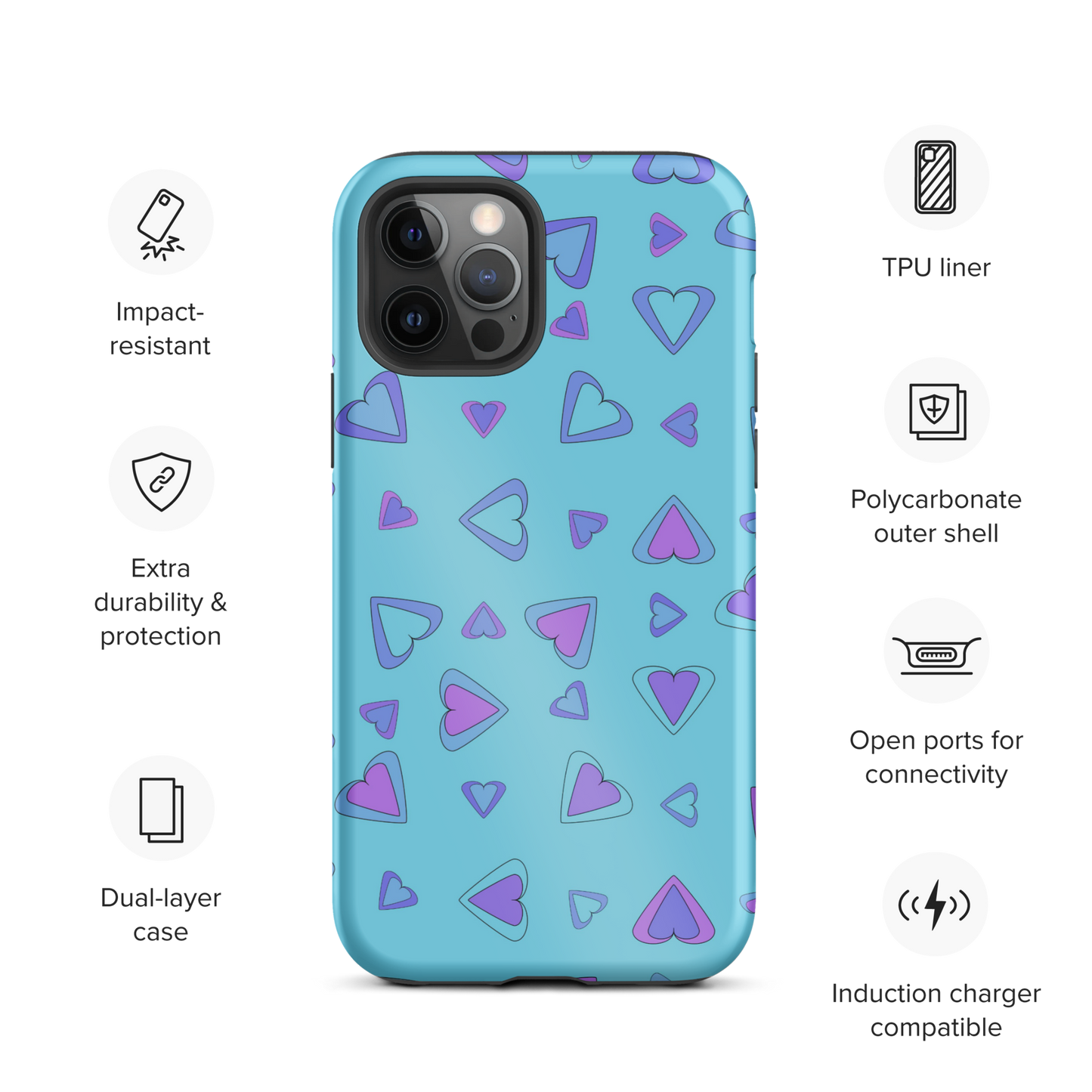 Rainbow Of Hearts | Batch 01 | Seamless Patterns | Tough iPhone Case - #9