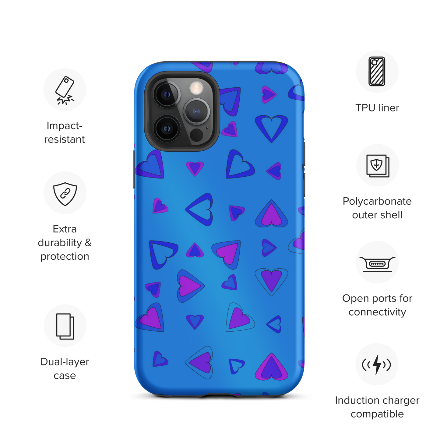 Rainbow Of Hearts | Batch 01 | Seamless Patterns | Tough iPhone Case - #10