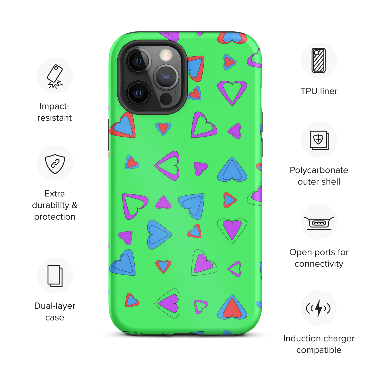 Rainbow Of Hearts | Batch 01 | Seamless Patterns | Tough iPhone Case - #7