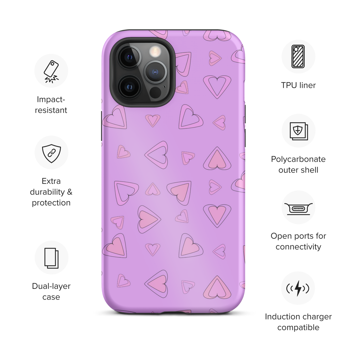 Rainbow Of Hearts | Batch 01 | Seamless Patterns | Tough iPhone Case - #8