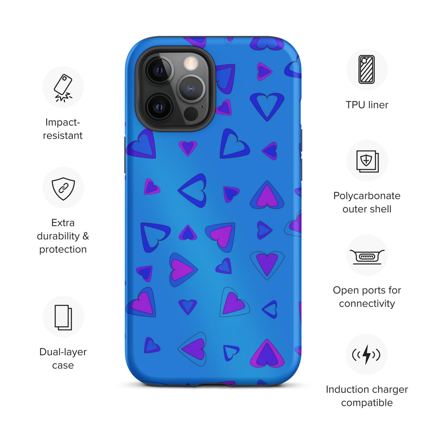 Rainbow Of Hearts | Batch 01 | Seamless Patterns | Tough iPhone Case - #10