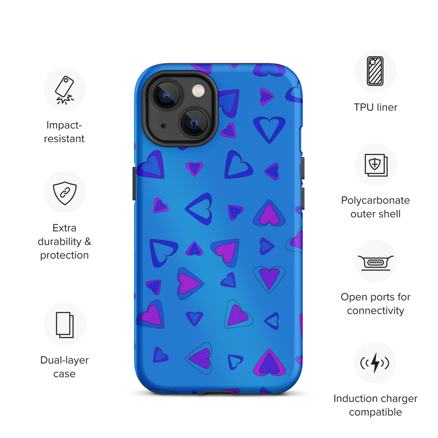 Rainbow Of Hearts | Batch 01 | Seamless Patterns | Tough iPhone Case - #10