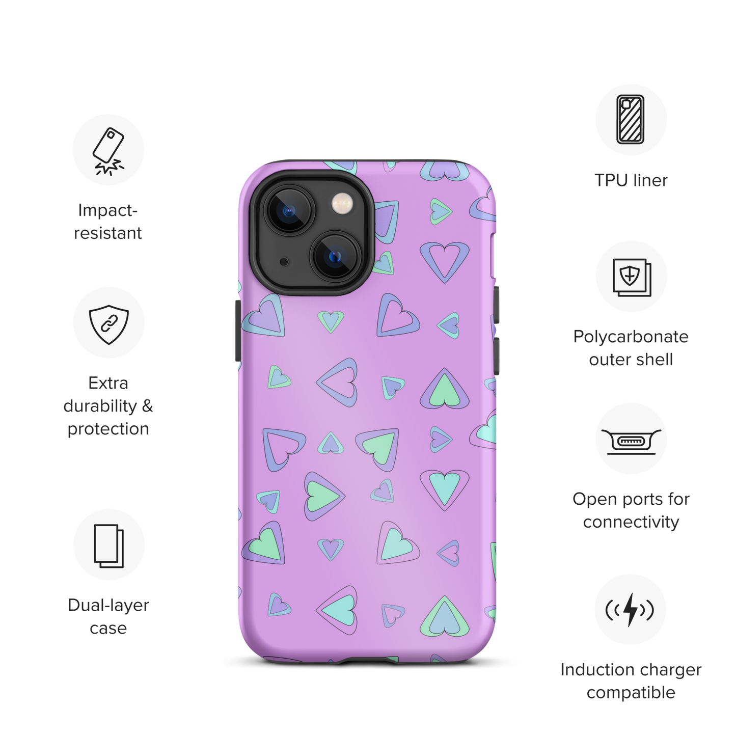 Rainbow Of Hearts | Batch 01 | Seamless Patterns | Tough iPhone Case - #5