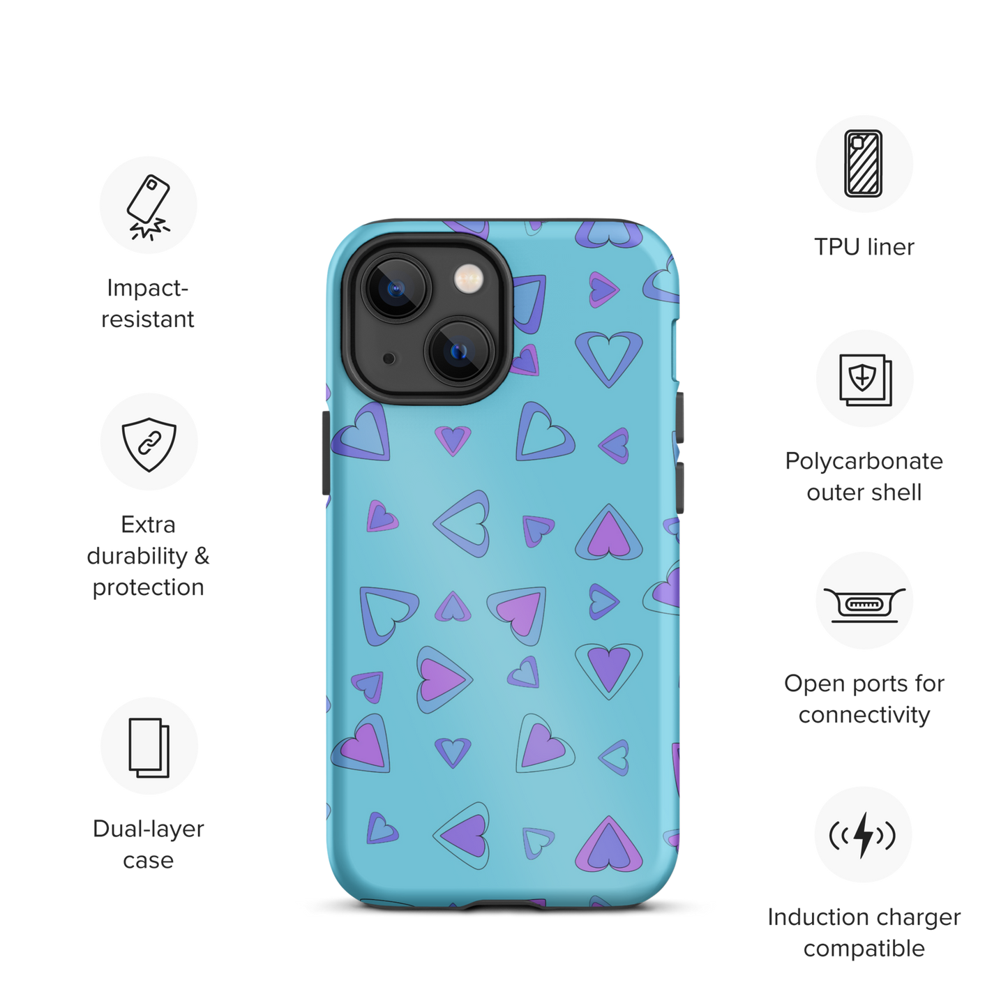 Rainbow Of Hearts | Batch 01 | Seamless Patterns | Tough iPhone Case - #9