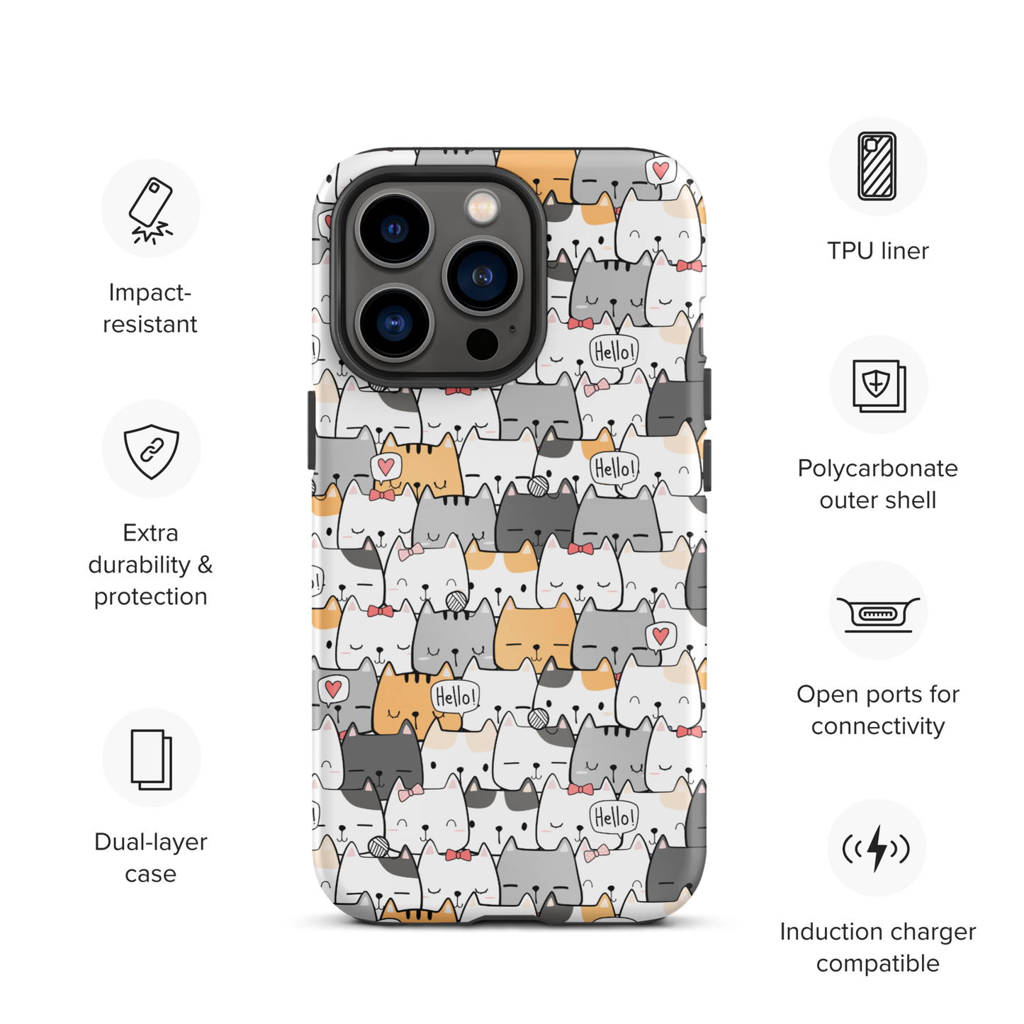 Cat Seamless Pattern Batch 01 | Seamless Patterns | Tough iPhone Case - #6