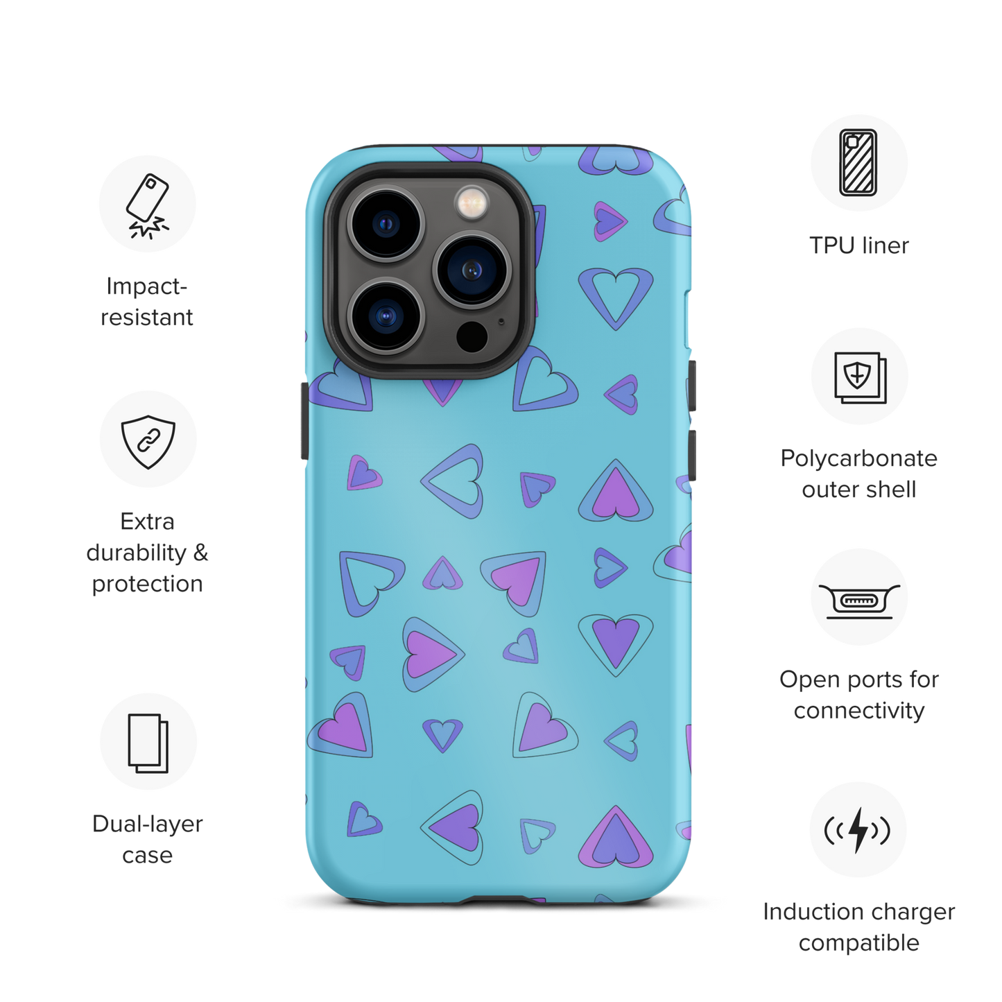 Rainbow Of Hearts | Batch 01 | Seamless Patterns | Tough iPhone Case - #9