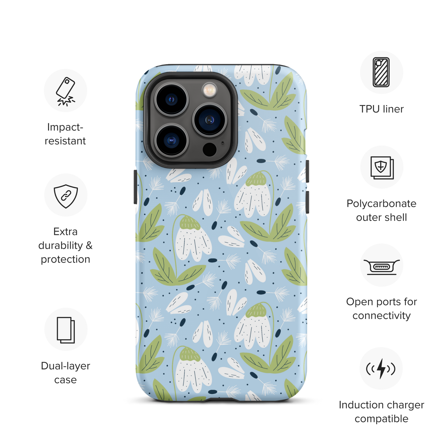 Scandinavian Spring Floral | Seamless Patterns | Tough iPhone Case - #3