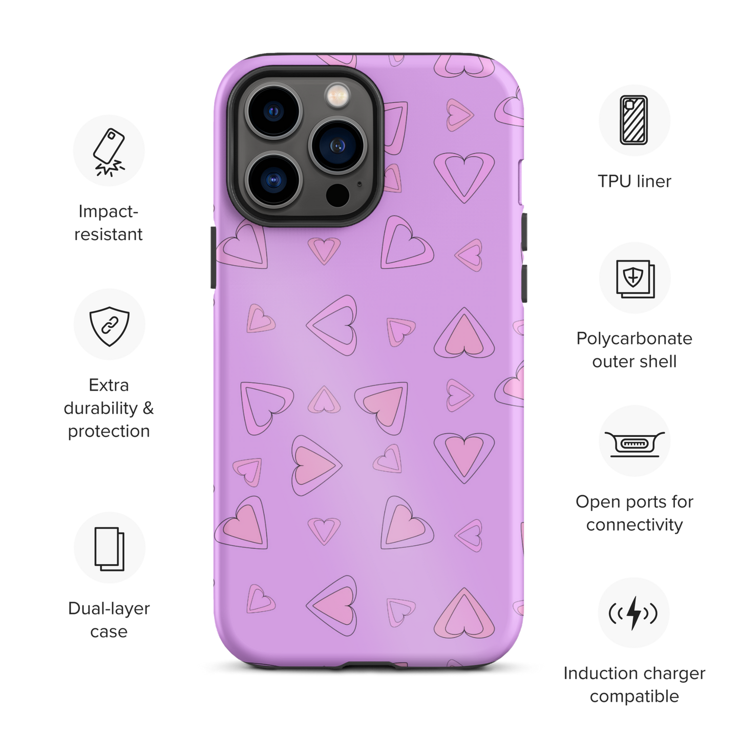 Rainbow Of Hearts | Batch 01 | Seamless Patterns | Tough iPhone Case - #8