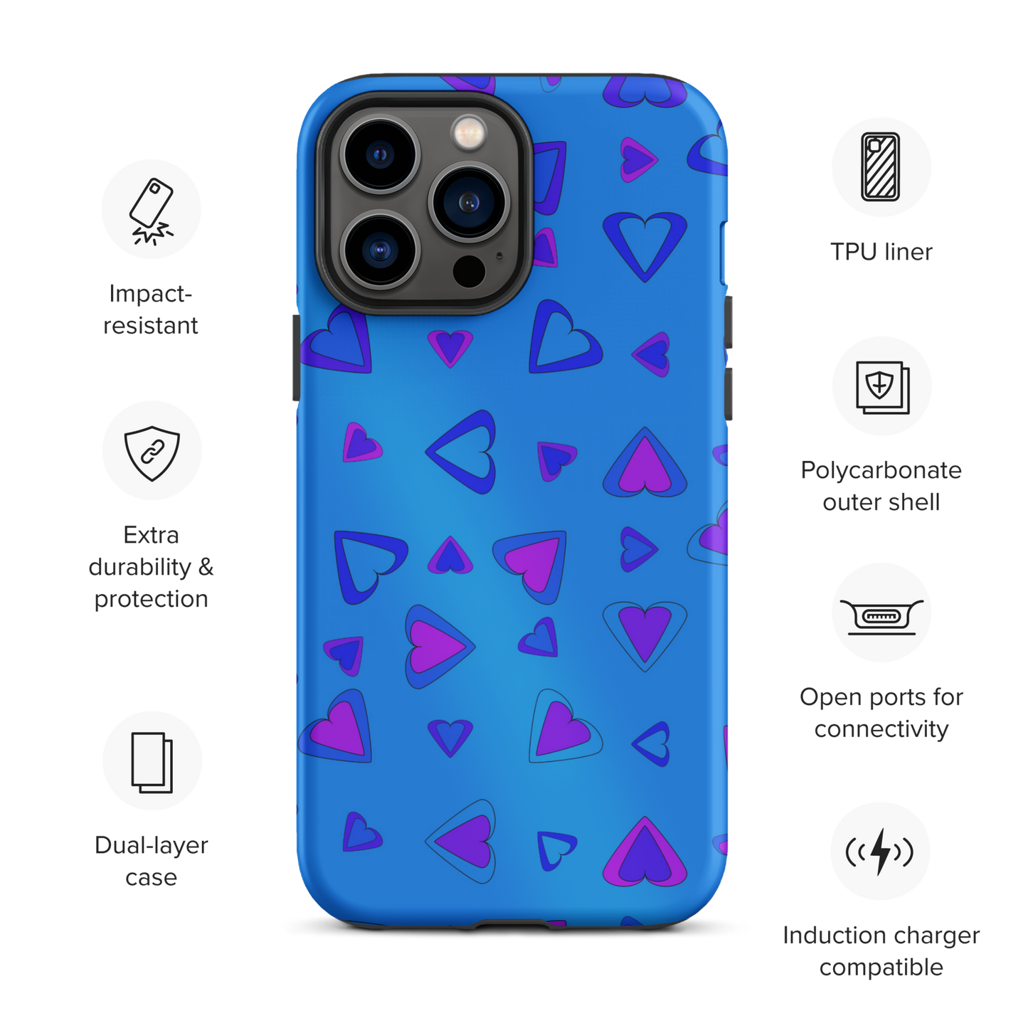 Rainbow Of Hearts | Batch 01 | Seamless Patterns | Tough iPhone Case - #10