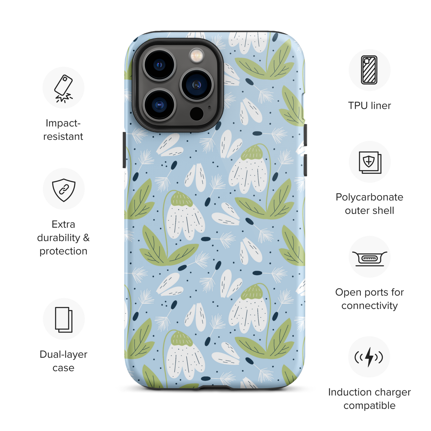 Scandinavian Spring Floral | Seamless Patterns | Tough iPhone Case - #3