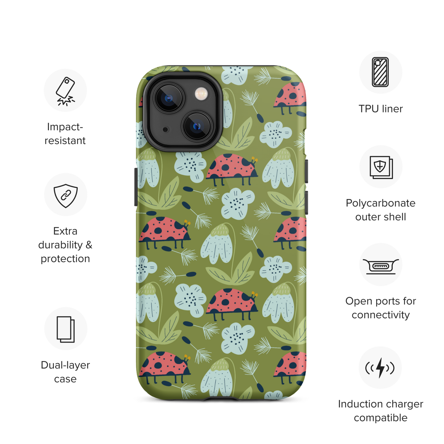 Scandinavian Spring Floral | Seamless Patterns | Tough iPhone Case - #5