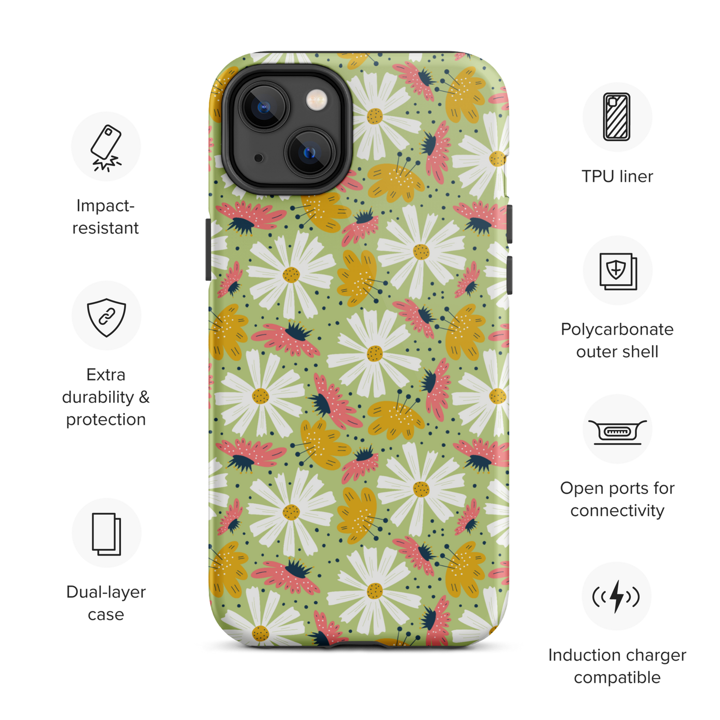 Scandinavian Spring Floral | Seamless Patterns | Tough iPhone Case - #4