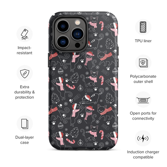 Winter Christmas Cat | Seamless Patterns | Tough iPhone Case - #4