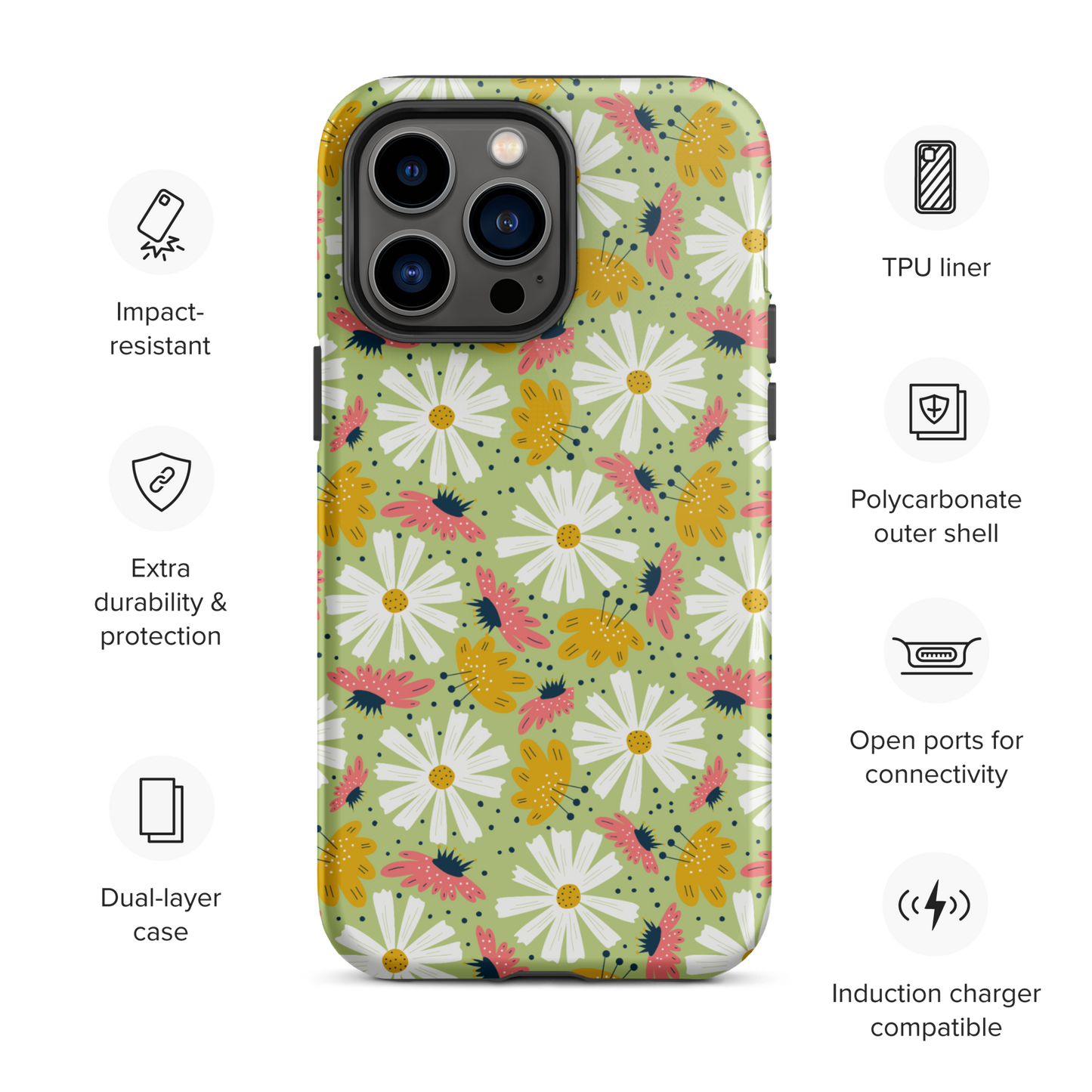 Scandinavian Spring Floral | Seamless Patterns | Tough iPhone Case - #4