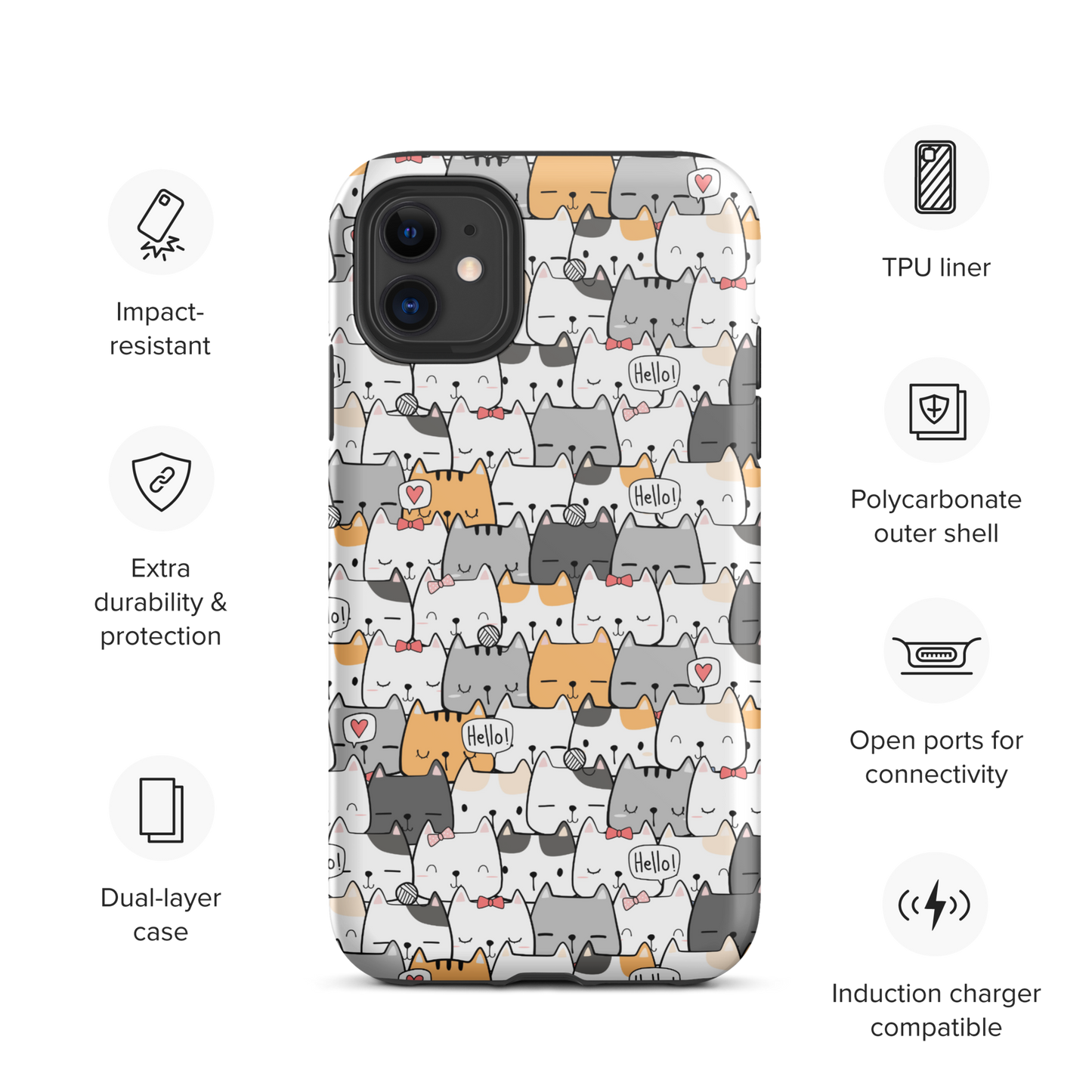 Cat Seamless Pattern Batch 01 | Seamless Patterns | Tough iPhone Case - #6