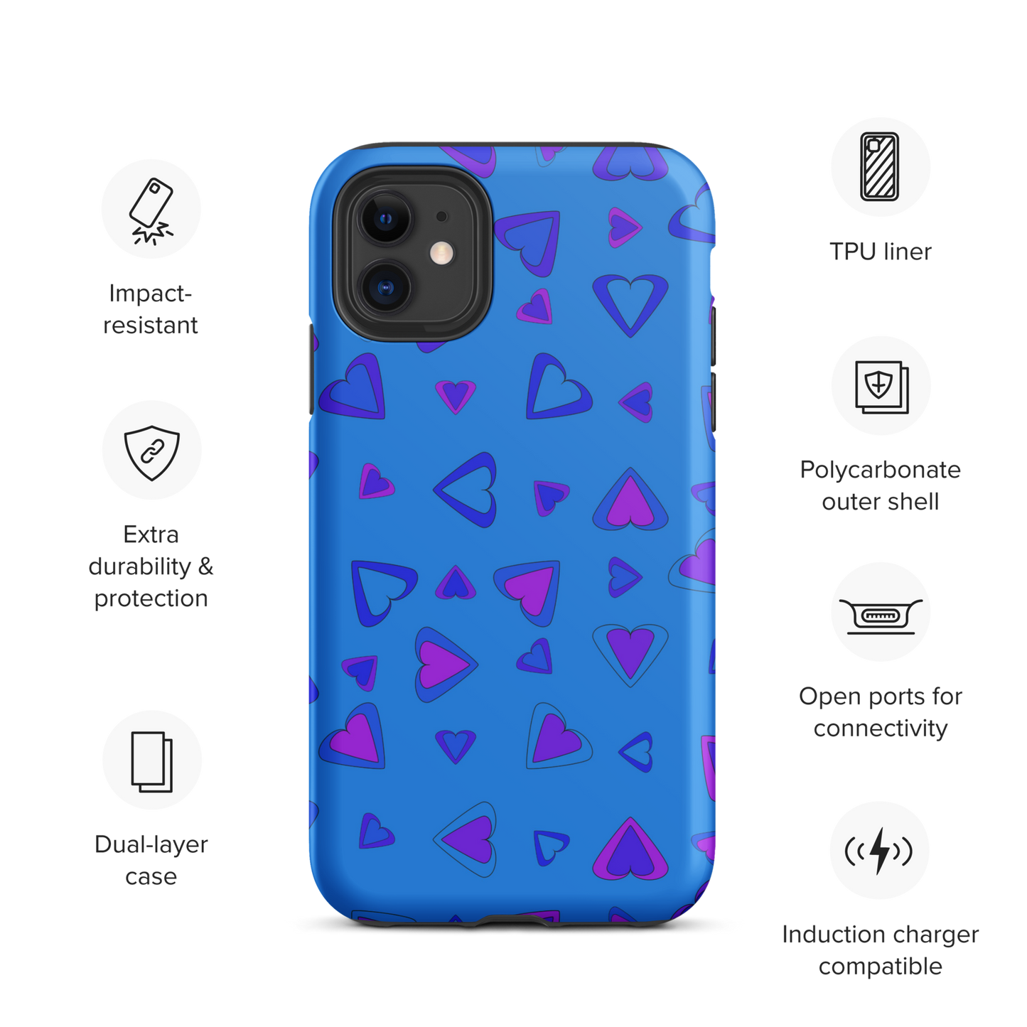 Rainbow Of Hearts | Batch 01 | Seamless Patterns | Tough iPhone Case - #10