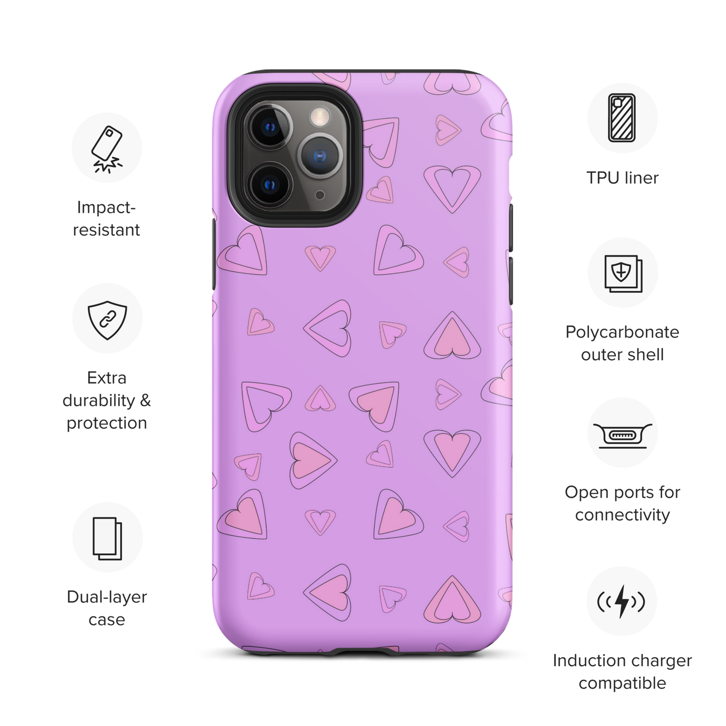 Rainbow Of Hearts | Batch 01 | Seamless Patterns | Tough iPhone Case - #8