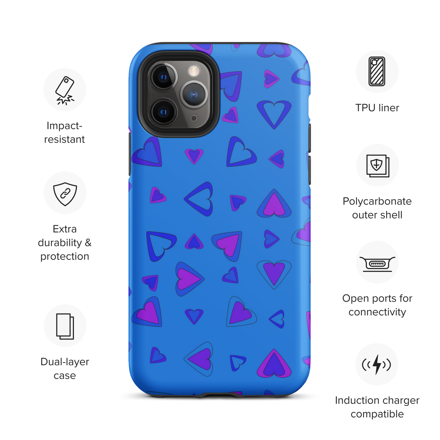 Rainbow Of Hearts | Batch 01 | Seamless Patterns | Tough iPhone Case - #10