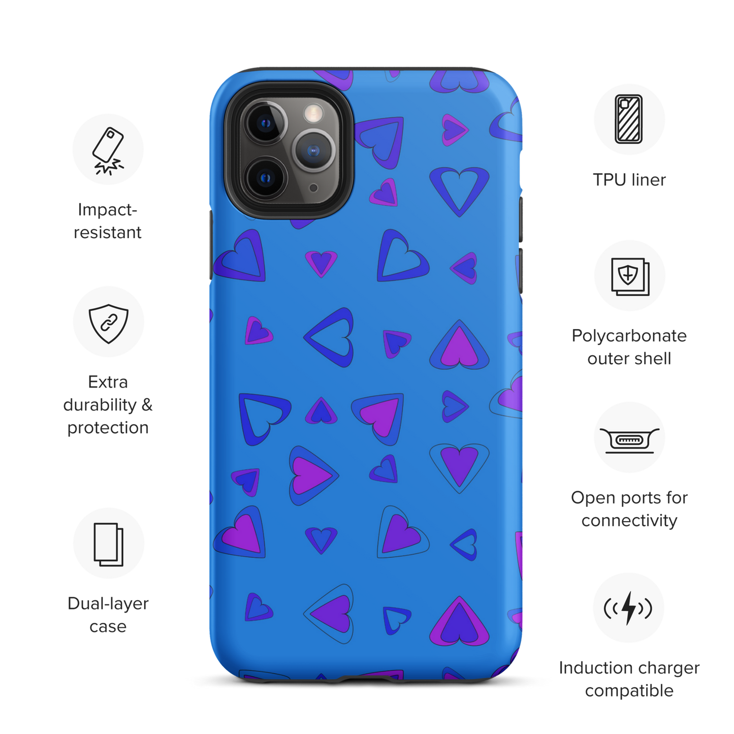 Rainbow Of Hearts | Batch 01 | Seamless Patterns | Tough iPhone Case - #10