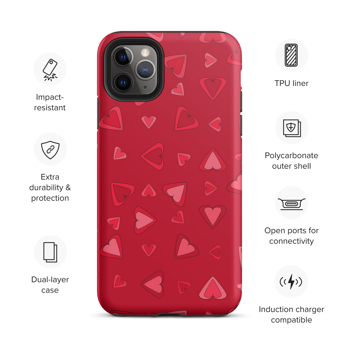 Rainbow Of Hearts | Batch 01 | Seamless Patterns | Tough iPhone Case - #11