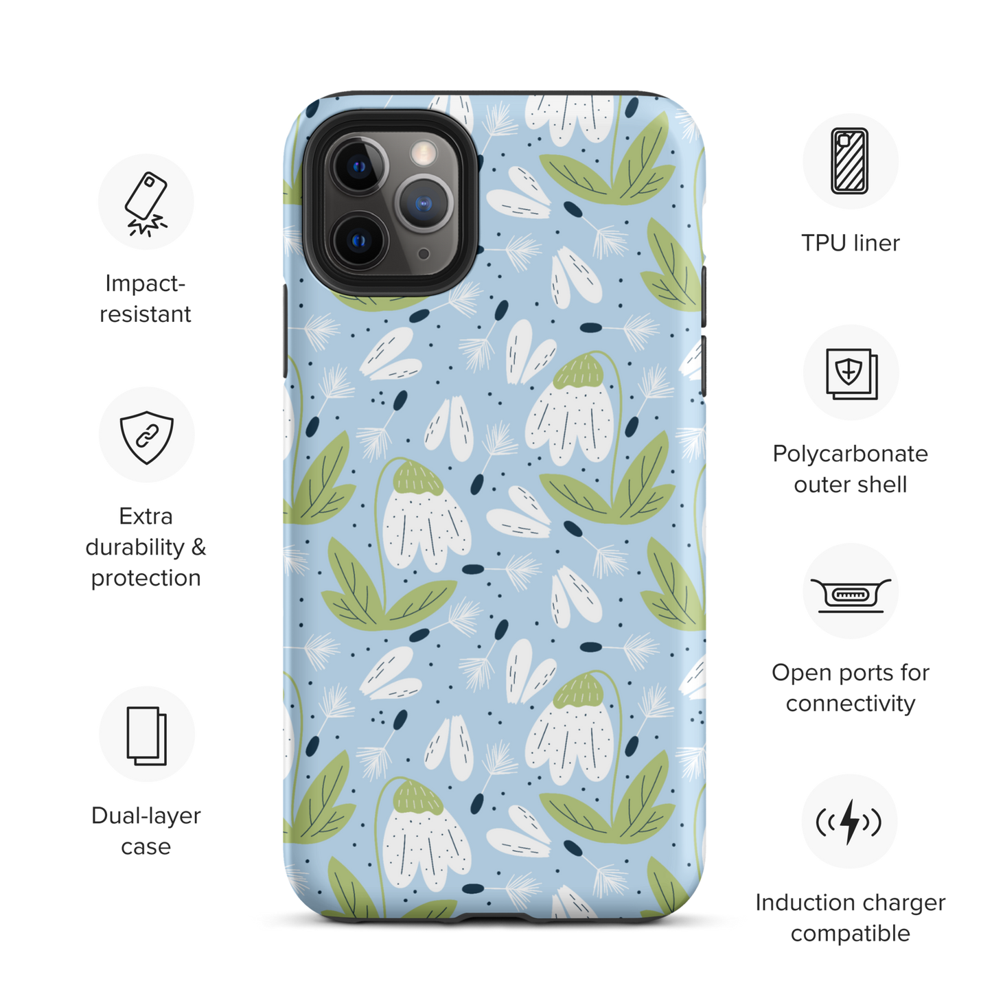 Scandinavian Spring Floral | Seamless Patterns | Tough iPhone Case - #3