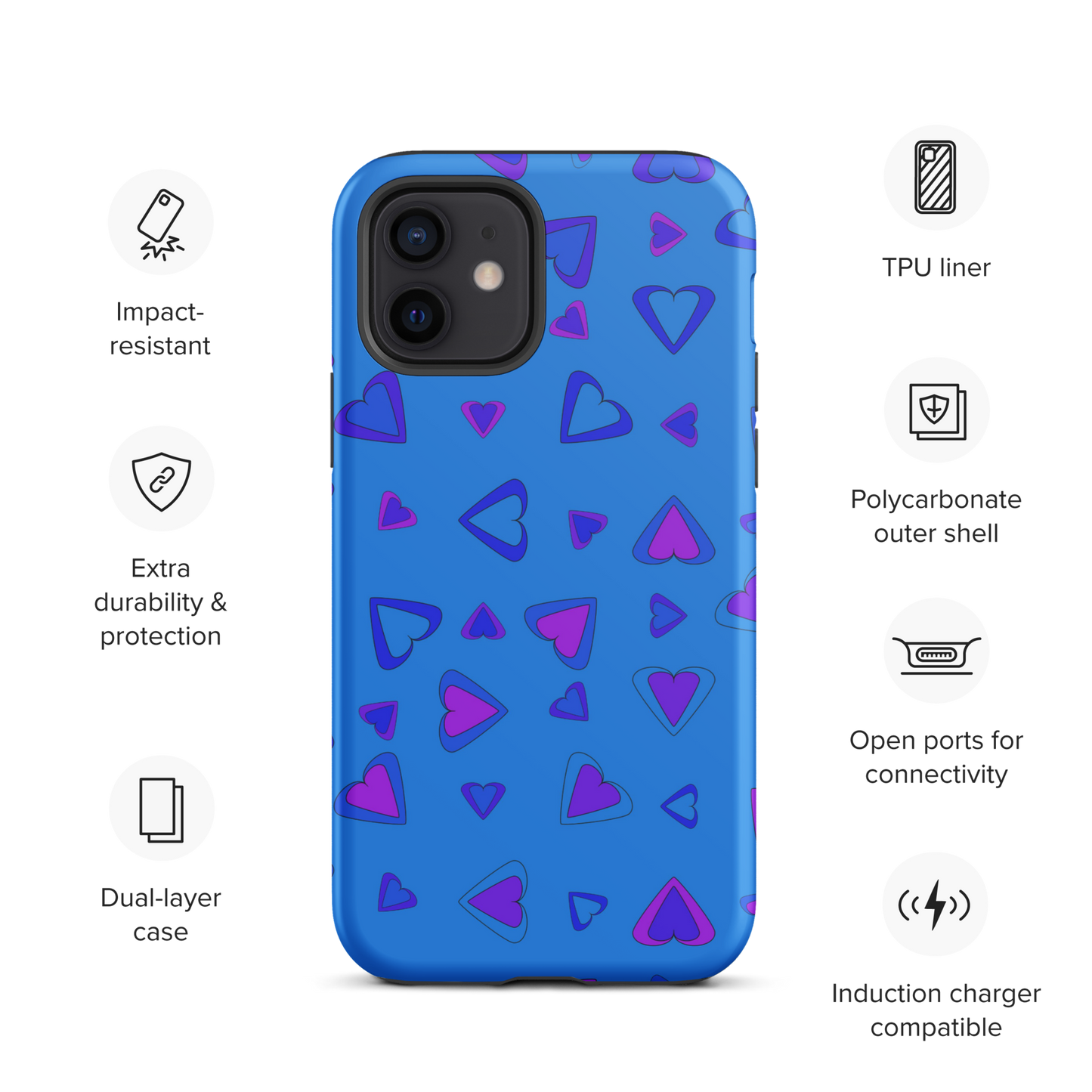 Rainbow Of Hearts | Batch 01 | Seamless Patterns | Tough iPhone Case - #10