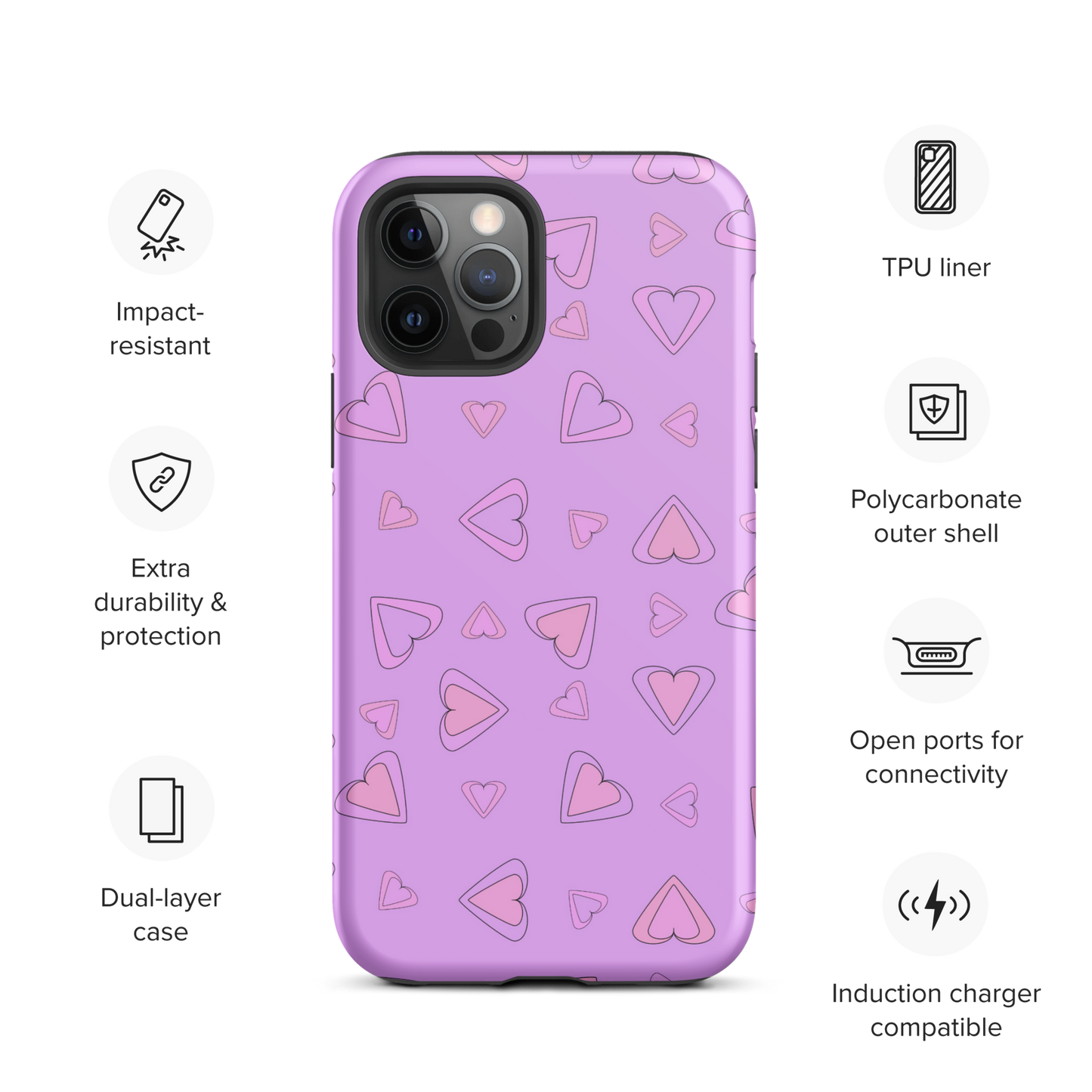 Rainbow Of Hearts | Batch 01 | Seamless Patterns | Tough iPhone Case - #8