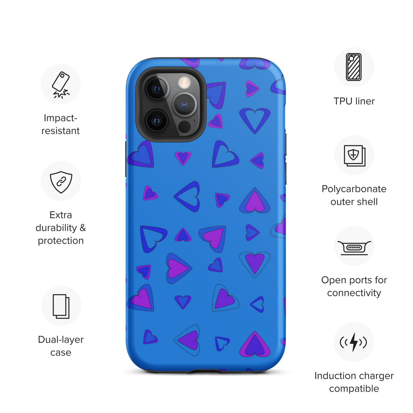 Rainbow Of Hearts | Batch 01 | Seamless Patterns | Tough iPhone Case - #10