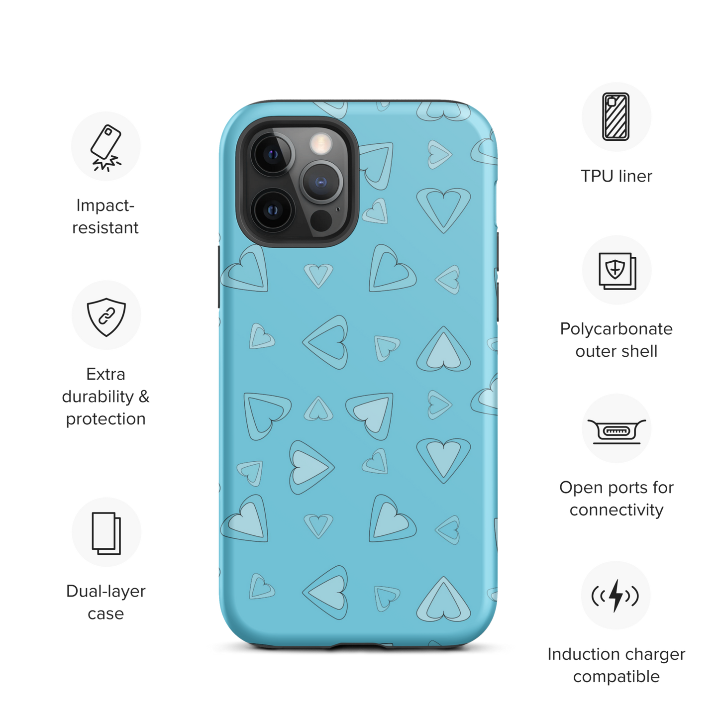 Rainbow Of Hearts | Batch 01 | Seamless Patterns | Tough iPhone Case - #12