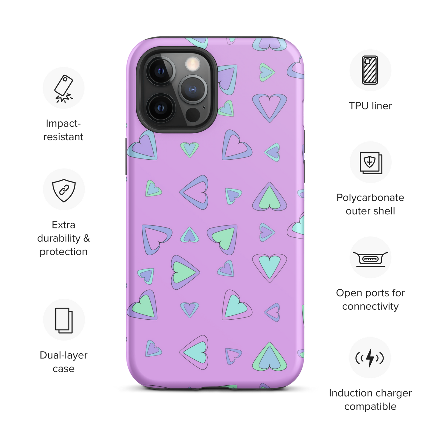 Rainbow Of Hearts | Batch 01 | Seamless Patterns | Tough iPhone Case - #5