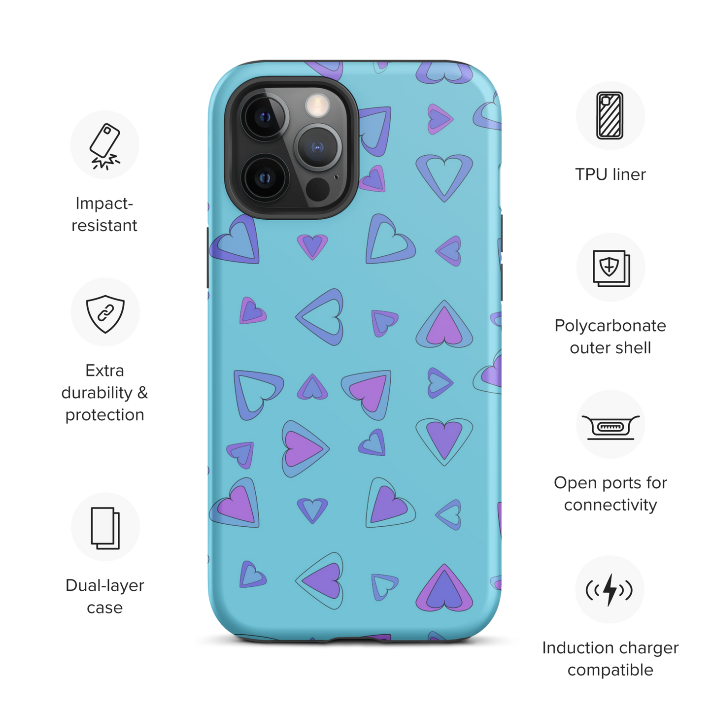 Rainbow Of Hearts | Batch 01 | Seamless Patterns | Tough iPhone Case - #9