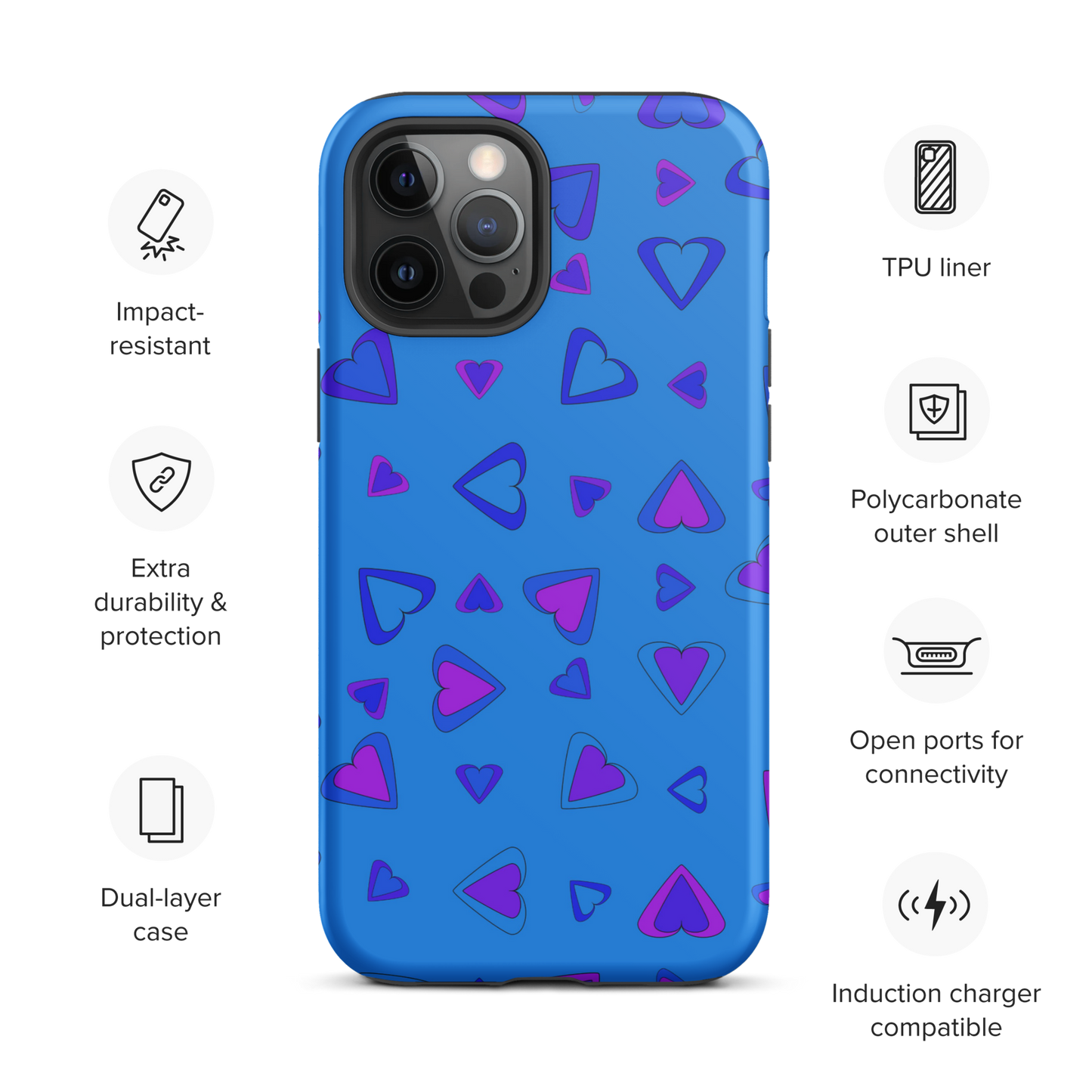 Rainbow Of Hearts | Batch 01 | Seamless Patterns | Tough iPhone Case - #10