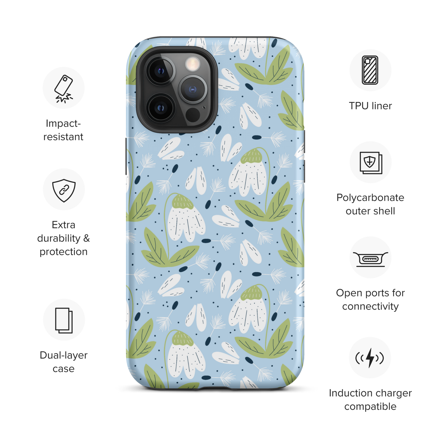 Scandinavian Spring Floral | Seamless Patterns | Tough iPhone Case - #3