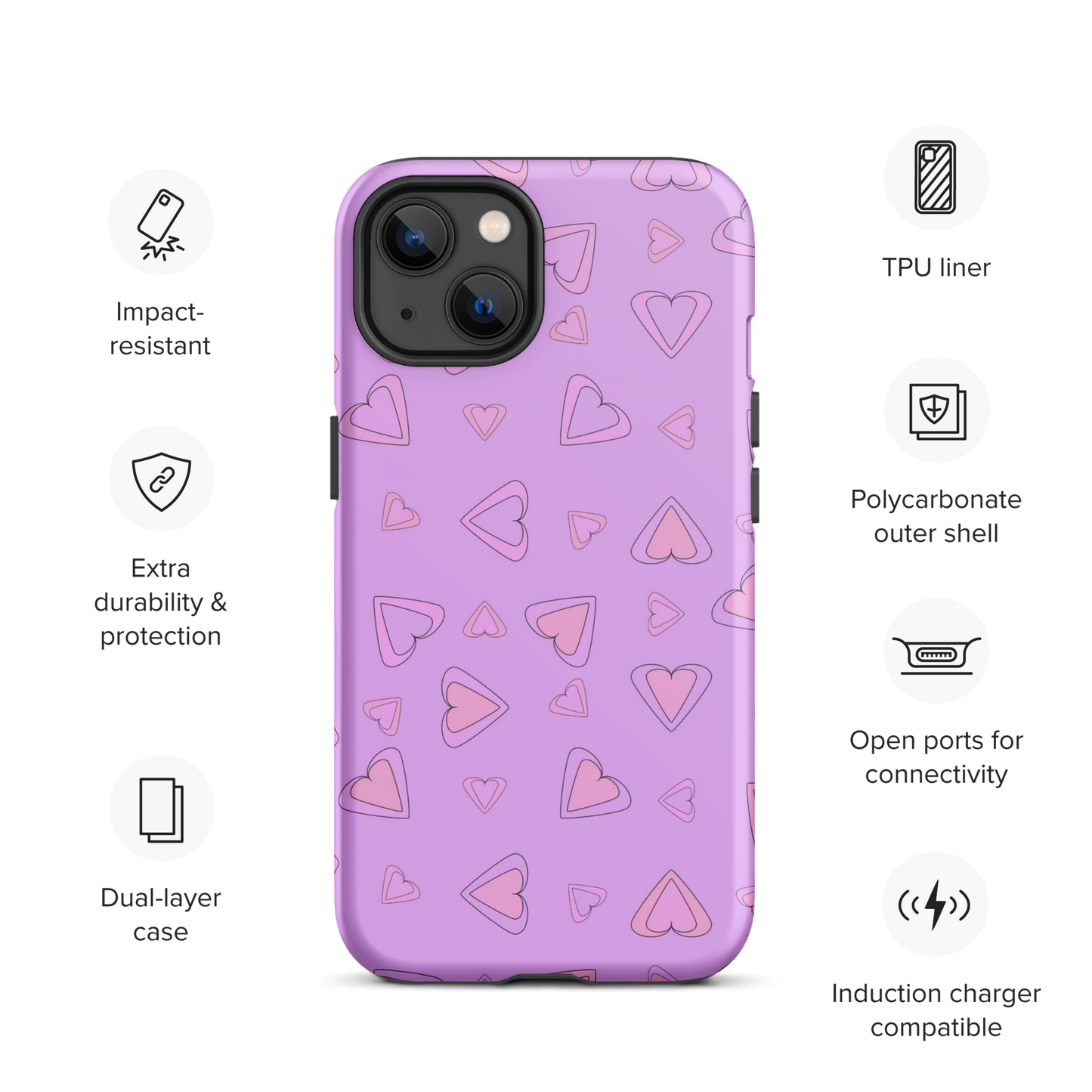 Rainbow Of Hearts | Batch 01 | Seamless Patterns | Tough iPhone Case - #8
