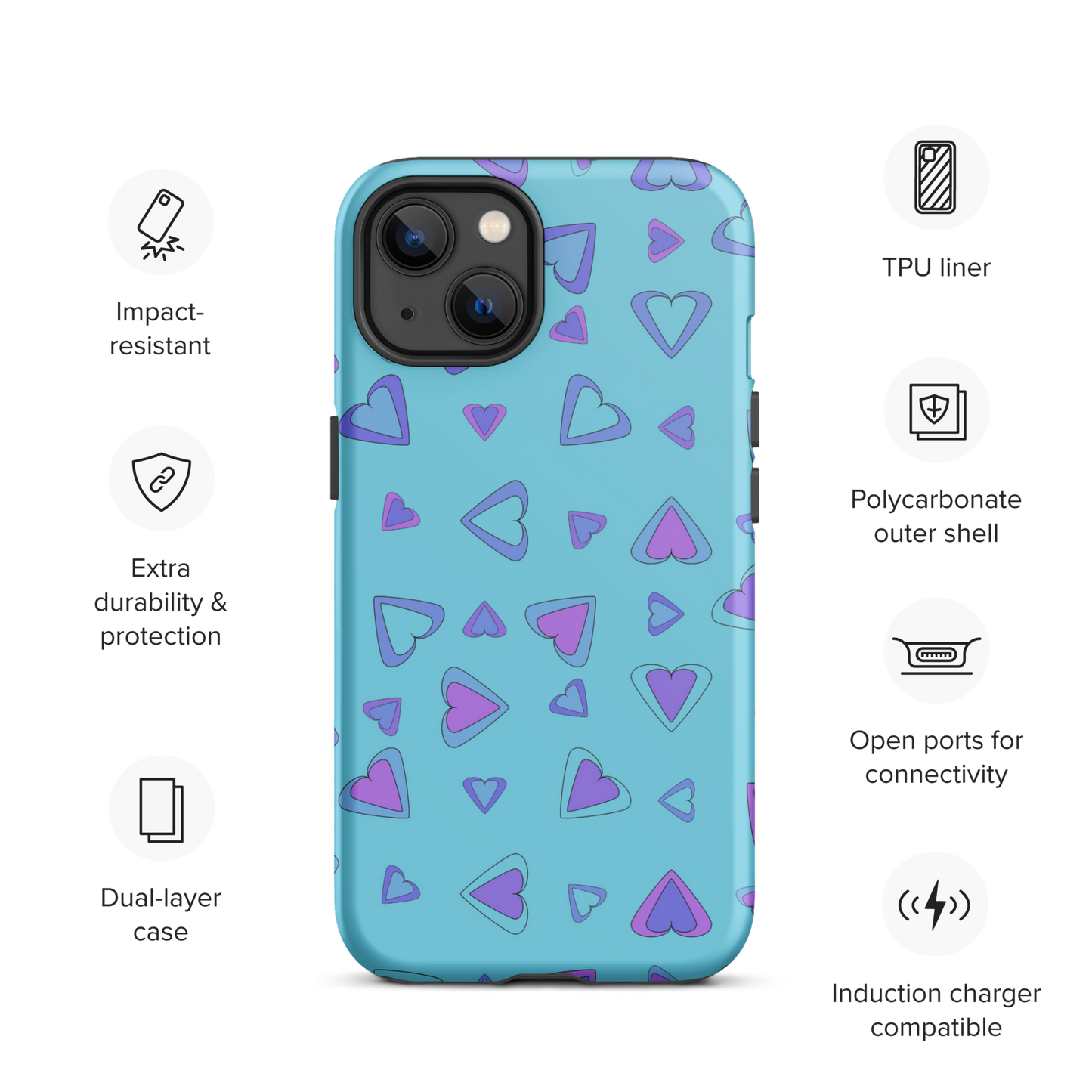 Rainbow Of Hearts | Batch 01 | Seamless Patterns | Tough iPhone Case - #9