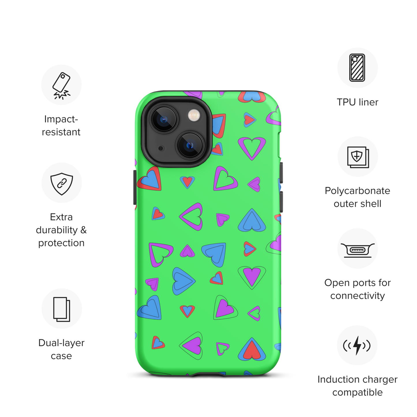 Rainbow Of Hearts | Batch 01 | Seamless Patterns | Tough iPhone Case - #7