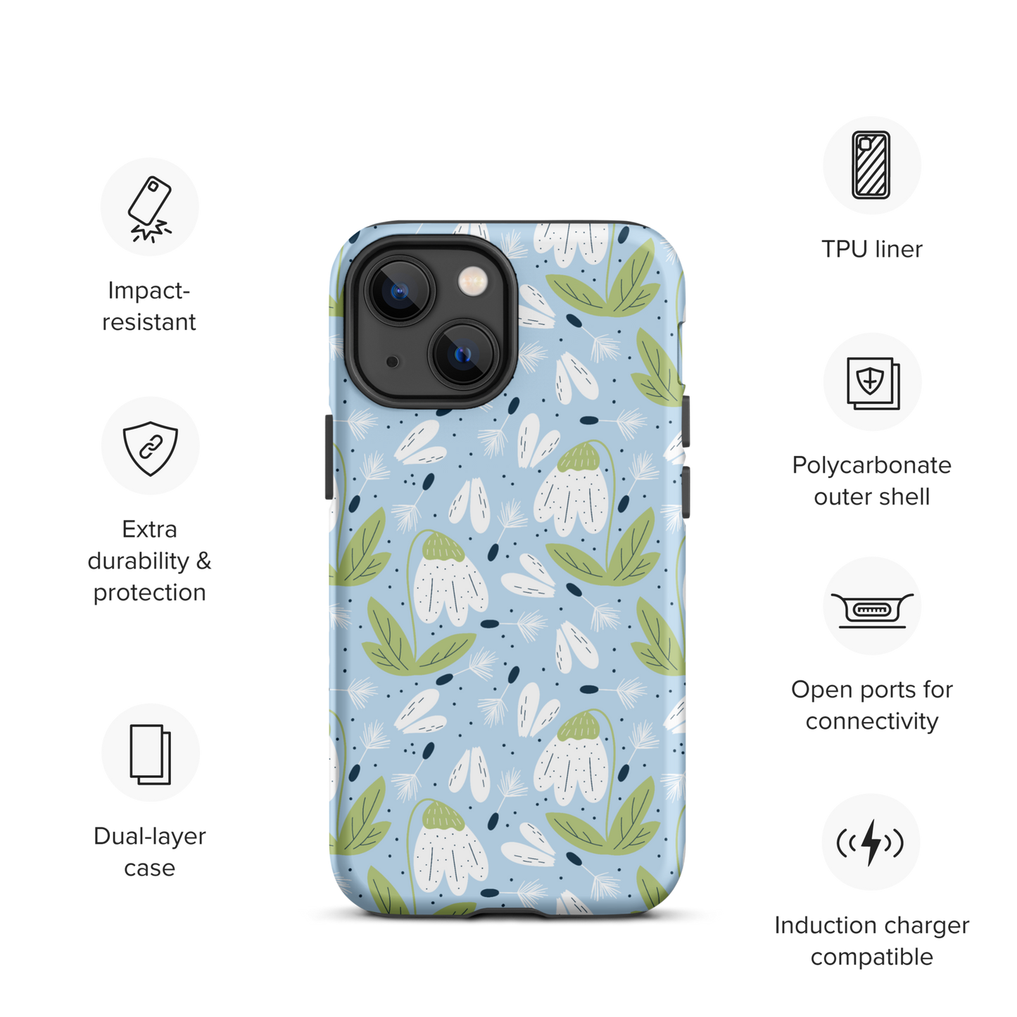 Scandinavian Spring Floral | Seamless Patterns | Tough iPhone Case - #3