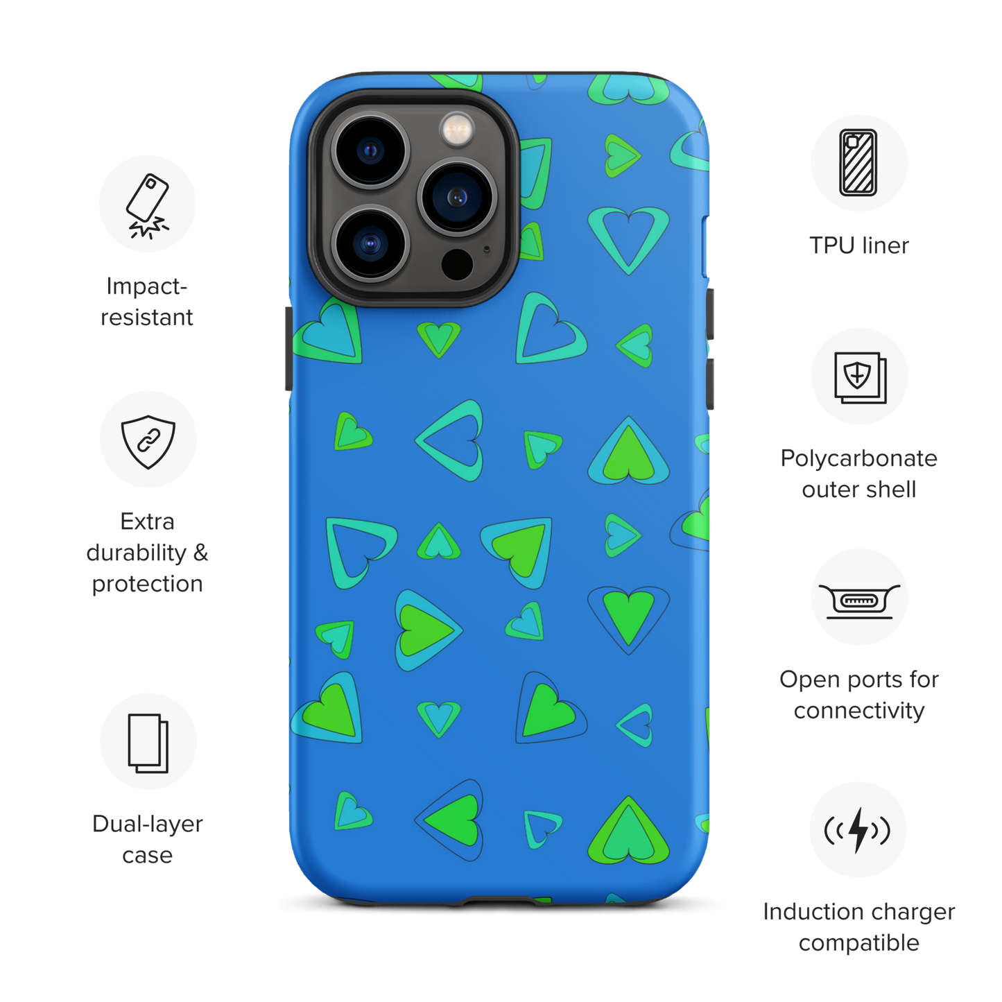 Rainbow Of Hearts | Batch 01 | Seamless Patterns | Tough iPhone Case - #6