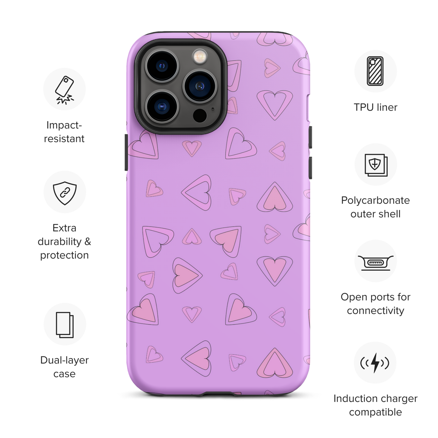 Rainbow Of Hearts | Batch 01 | Seamless Patterns | Tough iPhone Case - #8