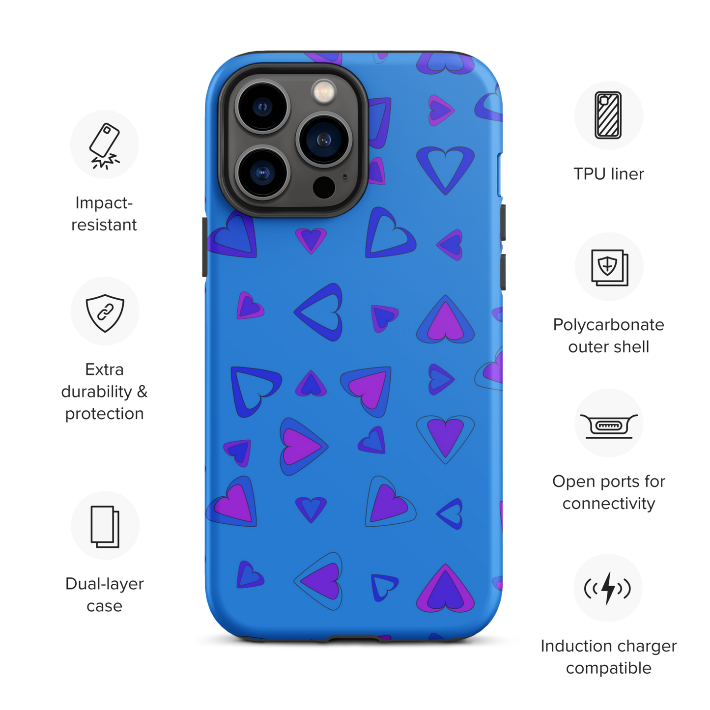 Rainbow Of Hearts | Batch 01 | Seamless Patterns | Tough iPhone Case - #10