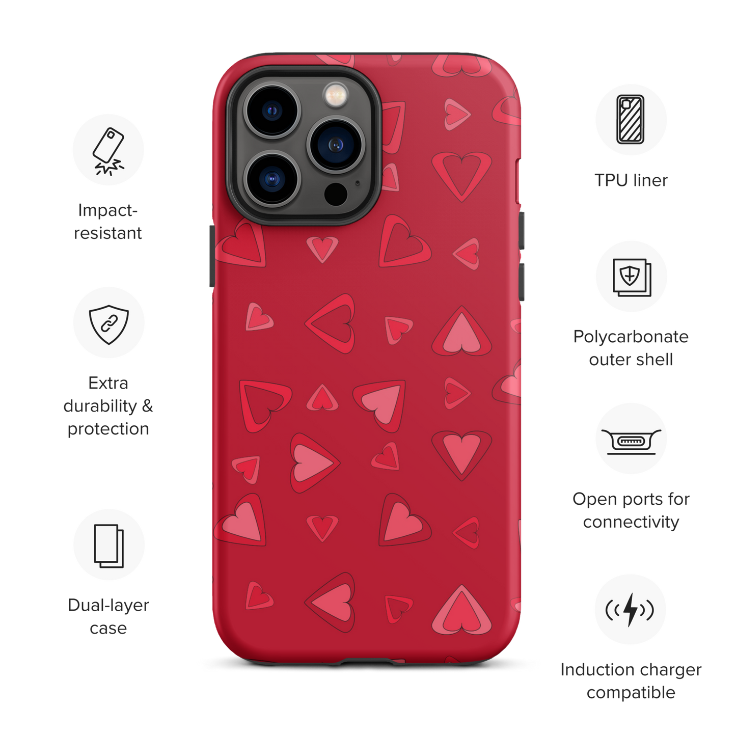 Rainbow Of Hearts | Batch 01 | Seamless Patterns | Tough iPhone Case - #11