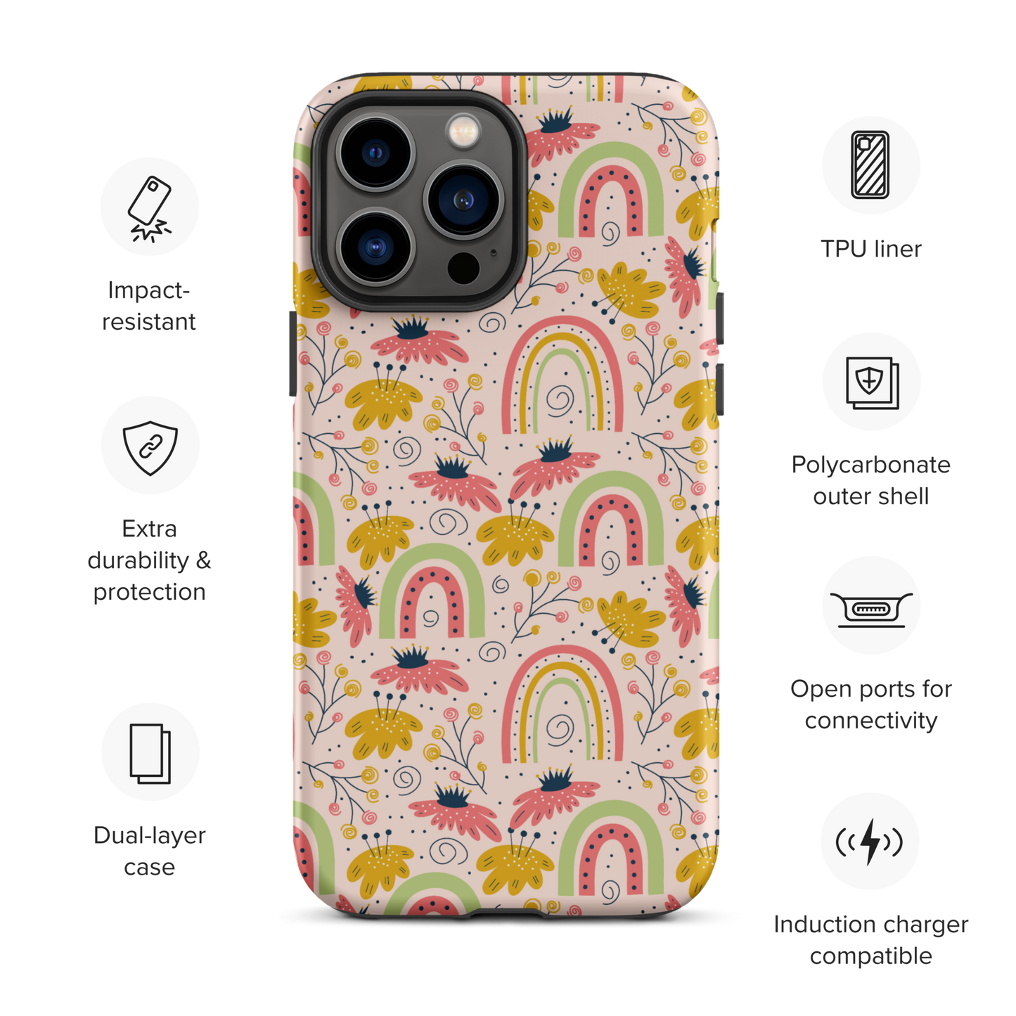 Scandinavian Spring Floral | Seamless Patterns | Tough iPhone Case - #7