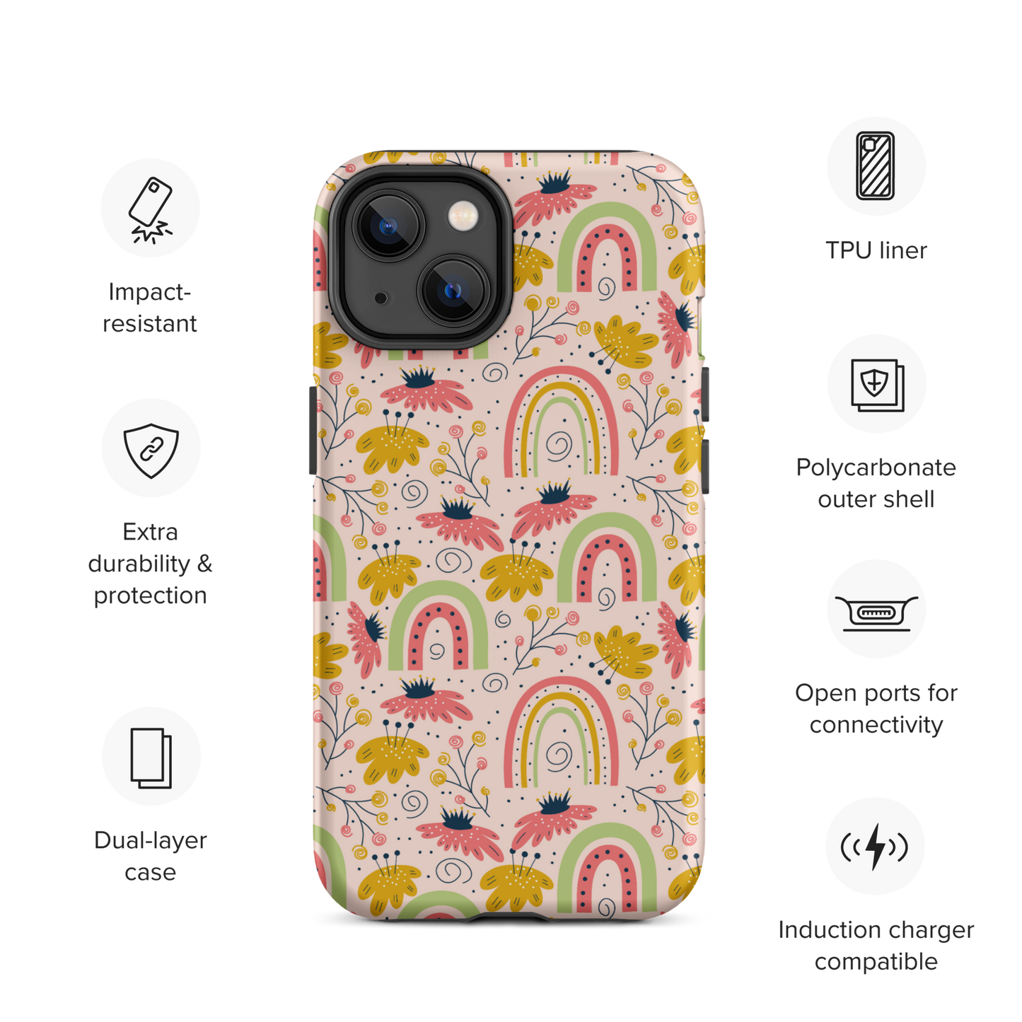 Scandinavian Spring Floral | Seamless Patterns | Tough iPhone Case - #7