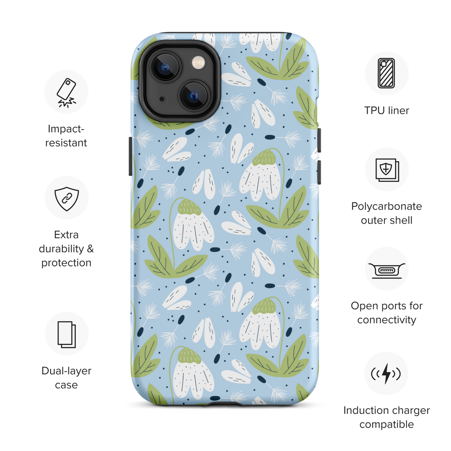 Scandinavian Spring Floral | Seamless Patterns | Tough iPhone Case - #3