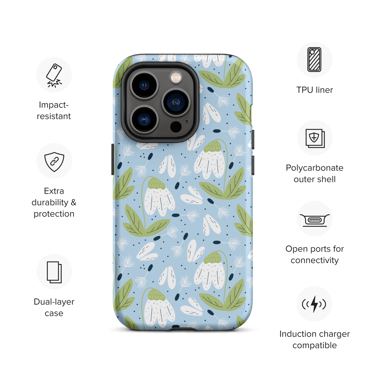 Scandinavian Spring Floral | Seamless Patterns | Tough iPhone Case - #3