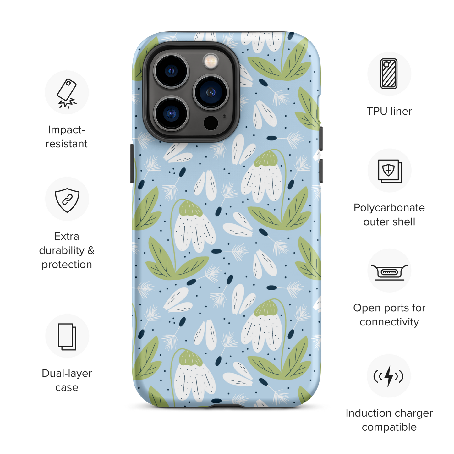 Scandinavian Spring Floral | Seamless Patterns | Tough iPhone Case - #3