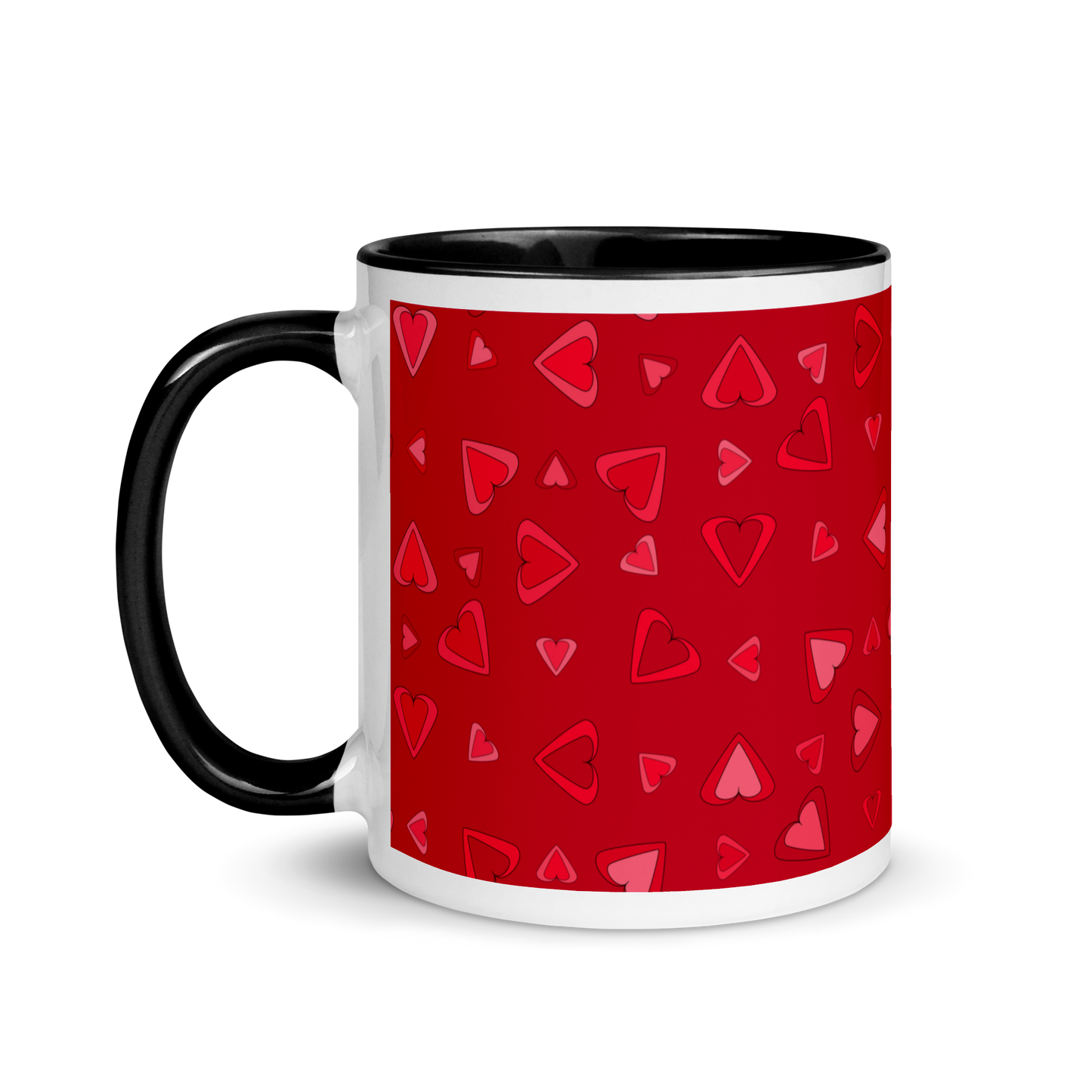 Rainbow Of Hearts | Batch 01 | Seamless Patterns | White Ceramic Mug with Color Inside - #11