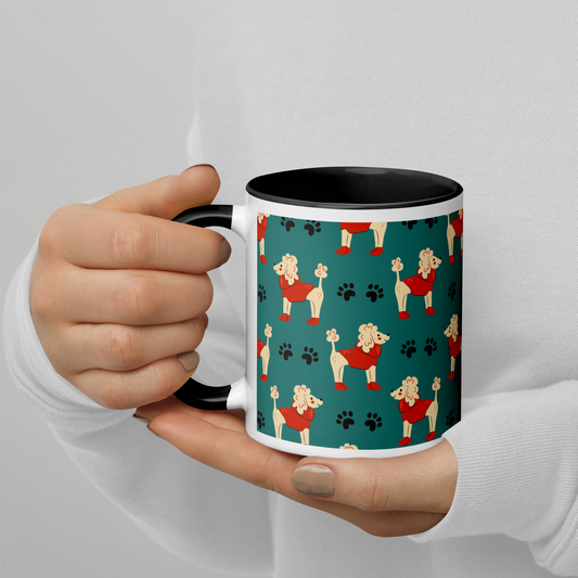 Cozy Dogs | Seamless Patterns | White Ceramic Mug with Color Inside - #1