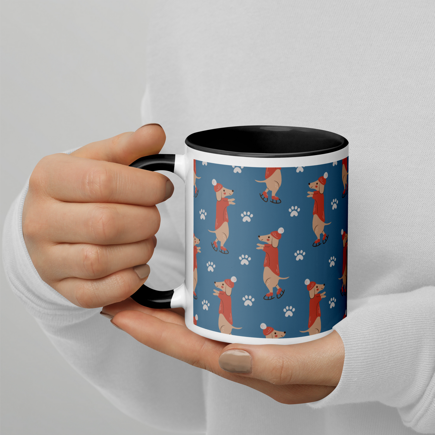 Cozy Dogs | Seamless Patterns | White Ceramic Mug with Color Inside - #6